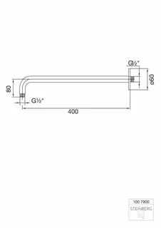 Steinberg Brausearm Wandmontage 400 mm 100 7900, chrom – Bild 2