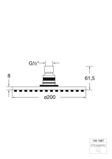 Steinberg Regenbrause 200 mm x 8 mm 100 1687, chrom – Bild 2