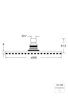 Steinberg Regenbrause 300 mm x 8 mm 100 1688, chrom – Bild 2