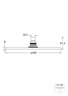 Steinberg Regenbrause 400 mm x 8 mm 100 1689, chrom – Bild 2