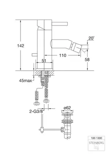 Steinberg Bidet-Einhebelmischer 100 1300, chrom – Bild 2
