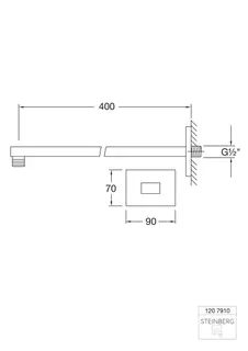 Steinberg Brausearm Wandmontage 400 mm 120 7910, chrom – Bild 2