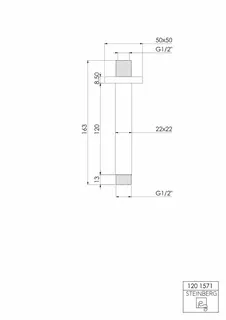 Steinberg Brausearm Deckenmontage 120 mm 120 1571, chrom – Bild 2