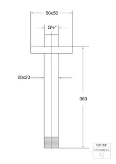 Steinberg Brausearm Deckenmontage 360 mm 120 1591, chrom – Bild 2