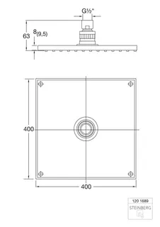 Steinberg Regenbrause 400 x 400 x 8 mm 120 1689, chrom – Bild 2