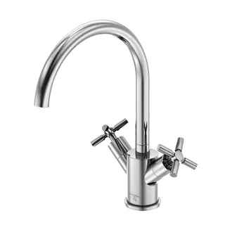Steinberg Waschtisch-Zweigriffarmatur mit Ablaufgarn. 250 1500, chrom