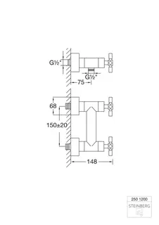 Steinberg Brause-Armatur 250 1200, chrom – Bild 2