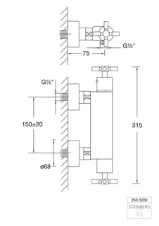 Steinberg Aufputzthermostat für Dusche 250 3200, chrom – Bild 2