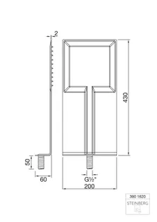 Steinberg Wall Rain Regenpaneel 430 mm x 200 mm 390 1620, chrom – Bild 2