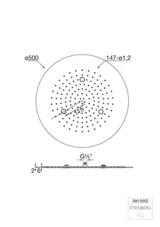 Steinberg Relax Rain Regenpaneel 500 mm 390 5002, chrom – Bild 2