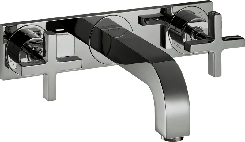 Hansgrohe 3-Loch Waschtischarm.Axor Citterio Wand F-Set kurz chrom m.Platte/Kreuzgr.