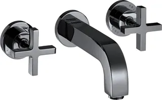 HG 3-Loch Waschtischarm.Axor Citterio Wand Fertigset kurz m.Kreuzgriffen chrom