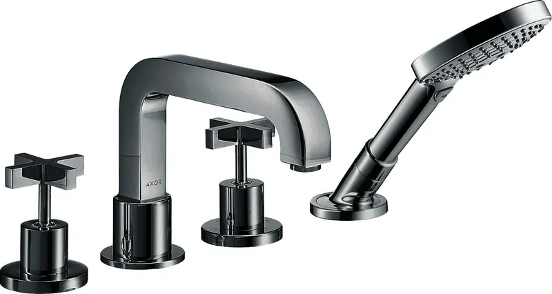 Hansgrohe 4-Loch Wannenarmatur Axor Citterio F-Set f.Fliesenrand mit Kreuzgriff chrom