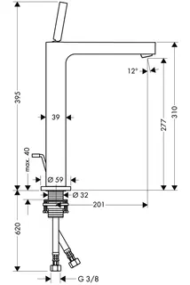 Hansgrohe Einhebel Waschtischmischer Axor Citterio chrom für Waschschüssel – Bild 3