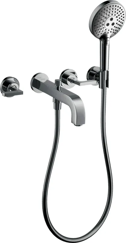 Hansgrohe 3-L.Wannenarmatur Axor Citterio F-Set Wand chrom Hebelgriff/Handbr.ohne Platte
