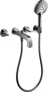 Hansgrohe 3-L.Wannenarmatur Axor Citterio F-Set Wand chrom Hebelgriff/Handbr.ohne Platte