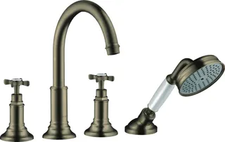 Hansgrohe 4-Loch Wannenarmatur Axor Montreux F-Set Wanne brushed nickel m.Kreuzgr.