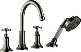 Hansgrohe 4-Loch Wannenarmatur Axor Montreux F-Set Fliese brushed nickel m.Kreuzgr.