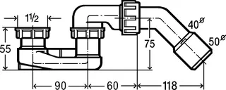 Viega Geruchverschluss 6887.45 in G1 1/2 x DN40/50 Kunststoff weiss – Bild 4