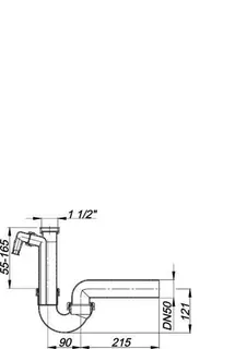 Röhren-Siphon 100/1 SL, 1 1/2" x DN 50 – Bild 3