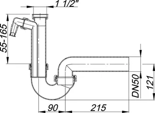 Röhren-Siphon 100/1 SL, 1 1/2" x DN 50 – Bild 4