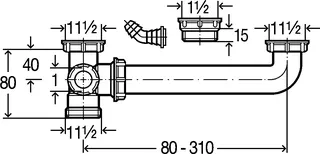 Viega Ablaufverbindung 794 in G1 1/2x G1 1/2 x 80-310mm Kunststoff – Bild 3