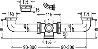 Viega Ablaufverbindung 792 in G1 1/2 x 160-570mm Kunststoff weiss – Bild 4
