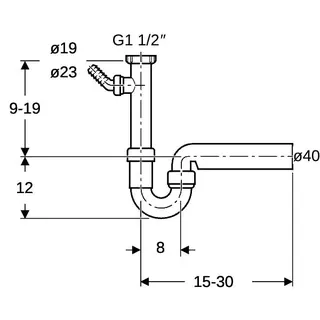 Geberit Spültisch-Ablauf 11/2"x40mm Nr.152.713.11.1 – Bild 4