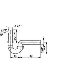 Röhren-Siphon 100/1, 1 1/4" x DN 40 – Bild 4