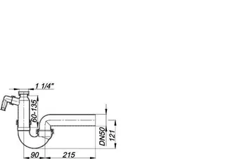 Röhren-Siphon 100/1, 1 1/4" x DN 50 – Bild 3