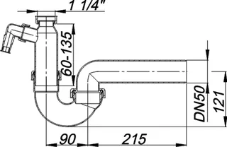 Röhren-Siphon 100/1, 1 1/4" x DN 50 – Bild 4