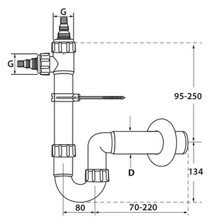 Haas PP-Waschmaschinen-Siphon mit 2 WM-Anschl., DN50 Nr. 2935 – Bild 2