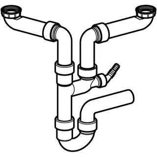 Geberit Spültisch-Ablauf für 2 Becken 11/2"x40mm Raumsparmodell 152.886.11.1 – Bild 3