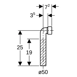 Geberit Ablaufanschlußbogen 90' 50mm mit Verschraubung 152.226.11.1 – Bild 4