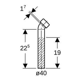 Geberit Ablaufanschlußbogen 45' 40mm mit Verschraubung 152.222.11.1 – Bild 4
