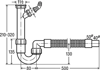 Viega Röhrengeruchverschluss 7985.15 in G1 1/2 x DN40/50 Kunststoff weiss – Bild 4