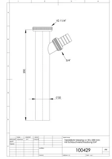 Verstellrohr 32x200mm m.Schlauchv.3/4" verchromt 100429 – Bild 2