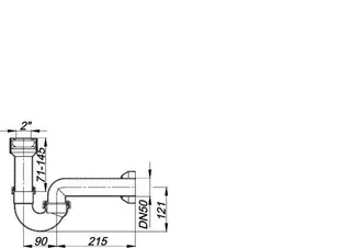 Ausgussbecken-/Urinal-Siphon 119, DN 50, 2" x DN 50 – Bild 3