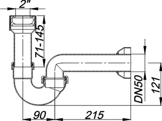 Ausgussbecken-/Urinal-Siphon 119, DN 50, 2" x DN 50 – Bild 4