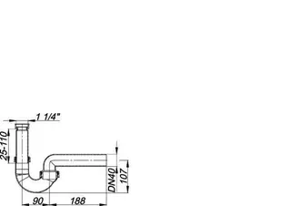 Röhren-Siphon 100/0, 1 1/4" x DN 40 – Bild 3