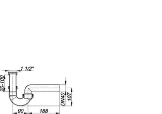 Röhren-Siphon 100/0, 1 1/2" x DN 40 – Bild 3