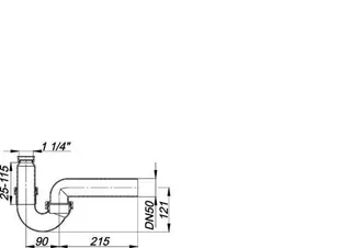 Röhren-Siphon 100/0, 1 1/4" x DN 50 – Bild 3