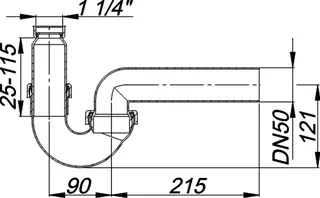 Röhren-Siphon 100/0, 1 1/4" x DN 50 – Bild 4