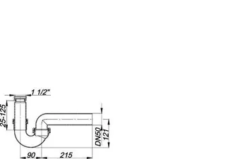 Röhren-Siphon 100/0, 1 1/2" x DN 50 – Bild 3