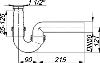 Röhren-Siphon 100/0, 1 1/2" x DN 50 – Bild 4
