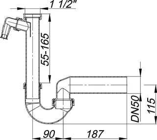 Röhren-Siphon 100/1, 1 1/2" x DN 40/DN 50 – Bild 3