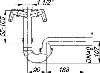 Röhren-Siphon 100/2, 1 1/2" x DN 40 – Bild 4