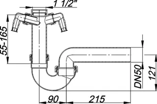 Röhren-Siphon 100/2, 1 1/2" x DN 50 – Bild 4