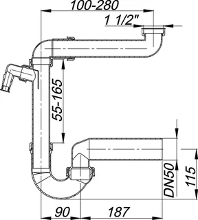 Raumspar-Siphon 121, 1 1/2" x DN 40/DN 50 – Bild 4