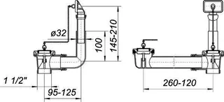 Ab- und Überlauf-Set 024 U, 2 Ketten, 1 1/2" – Bild 3